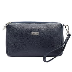 Vera Pelle torebka listonoszka skóra naturalna niebieski
