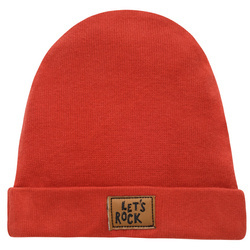 Czapka niemowlęca dla chłopca czerwona Pinokio Lets rock