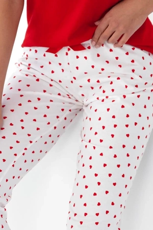 ADELAIDE Bawełniana piżama długa, czerwona