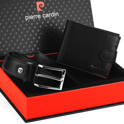 Zestaw na prezent dla mężczyzny portfel i pasek męski skórzany Pierre Cardin