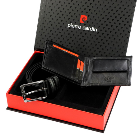 Zestaw na prezent dla mężczyzny portfel i pasek męski skórzany Pierre Cardin