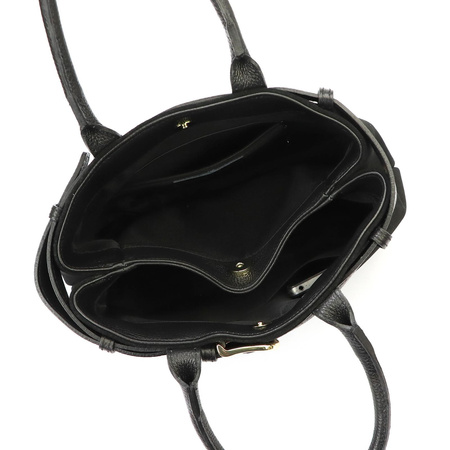 Vera Pelle torebka kuferek skóra naturalna czarny