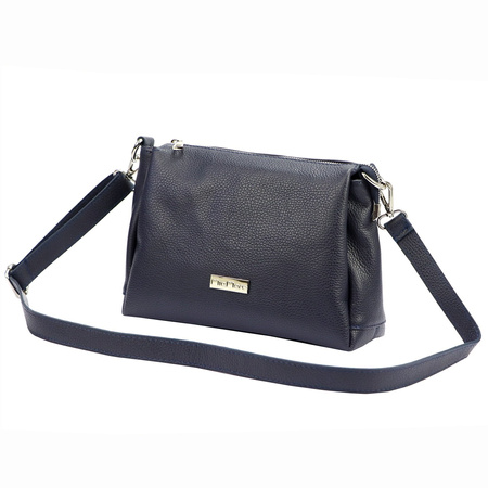 MiaMore torebka listonoszka skóra naturalna niebieski