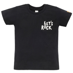 T-shirt LETS ROCK czarny 128