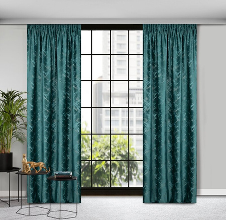 ZASŁONA GOTOWA ADRIA NA TAŚMIE 140 X 270 CM TURKUSOWY