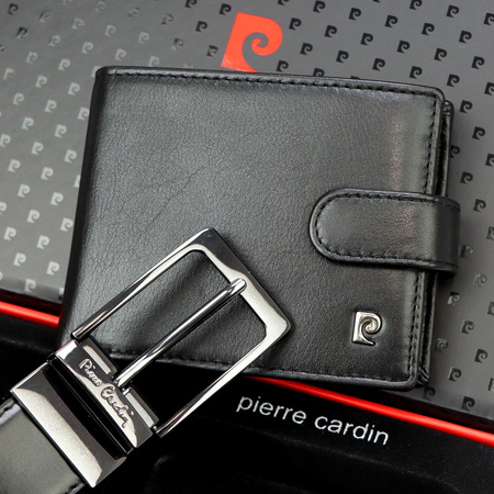 Zestaw na prezent dla mężczyzny portfel i pasek męski skórzany Pierre Cardin