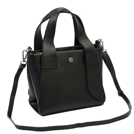 Gregorio torebka kuferek skóra naturalna czarny