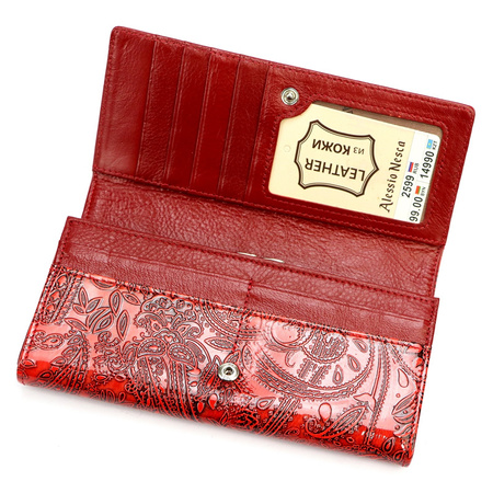 Portfel damski skórzany skóra naturalna Alessio Nesca 