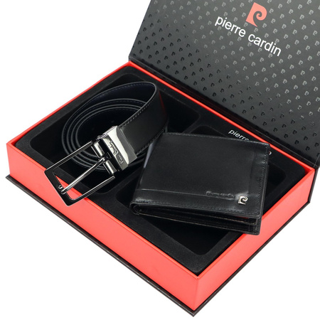 Zestaw na prezent dla mężczyzny portfel i pasek męski skórzany Pierre Cardin