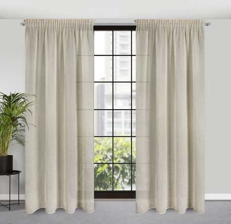 ZASŁONA GOTOWA EMILIA NA TAŚMIE 140 X 270 CM KREMOWY