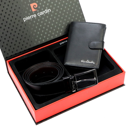 Zestaw na prezent dla mężczyzny portfel i pasek męski skórzany Pierre Cardin
