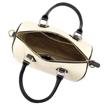 Vera Pelle torebka kuferek skóra naturalna beżowy