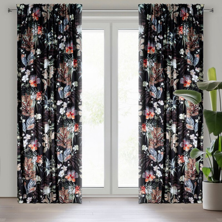 ZASŁONA GOTOWA ALANI NA TAŚMIE 140 X 270 CM CZARNY