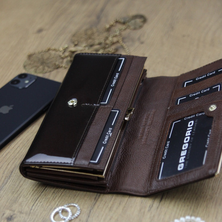 Portfel damski skórzany skóra naturalna Gregorio 