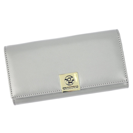 Gregorio portfel skóra naturalna licowa szary kobieta
