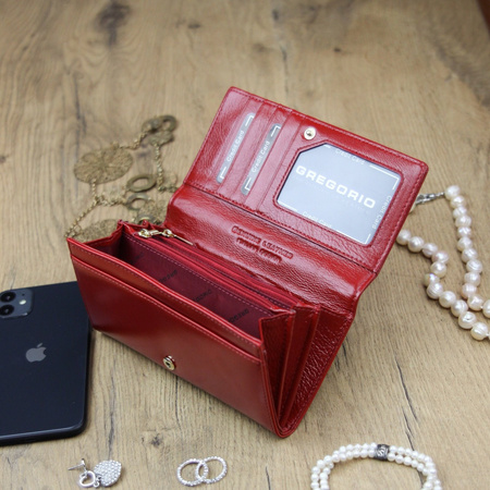 Portfel damski skórzany skóra naturalna Gregorio