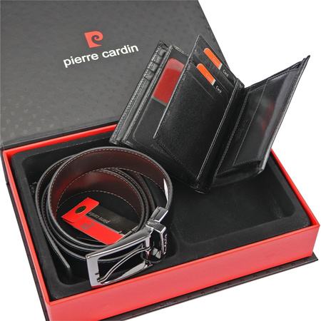 Zestaw na prezent dla mężczyzny portfel i pasek męski skórzany Pierre Cardin