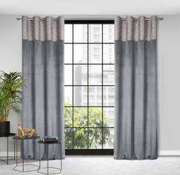 ZASŁONA GOTOWA D91 AGNES 140 X 250 CM GRAFITOWY