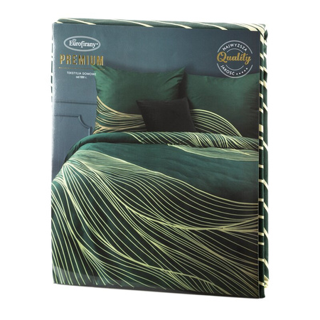 KOMPLET POŚCIELI SATYNOWEJ PREMIUM 3 160 X 200 CM CIEMNOZIELONY