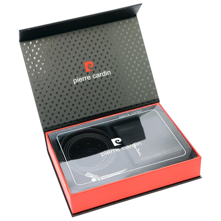 Zestaw na prezent dla mężczyzny portfel i pasek męski skórzany Pierre Cardin