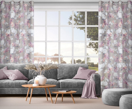 ZASŁONA GOTOWA SHERRY 140 X 250 CM SREBRNY