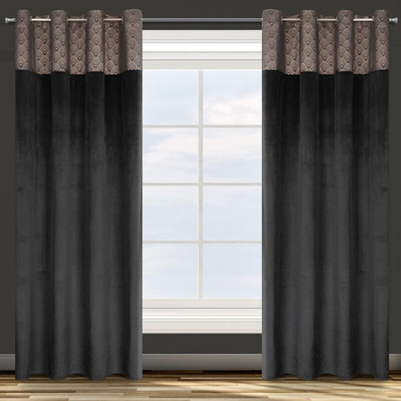 ZASŁONA GOTOWA D91 AGNES 140 X 250 CM CZARNY