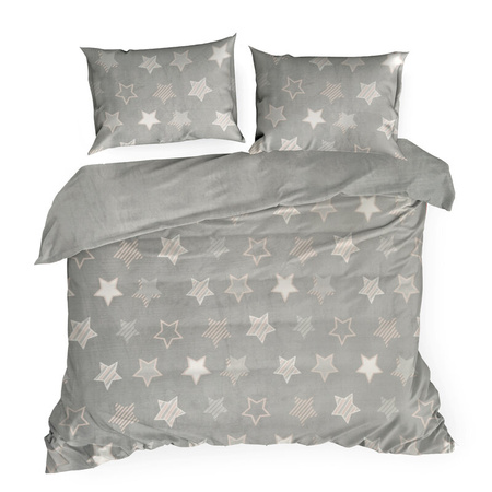 KOMPLET POŚCIELI FLANO 4 220 X 200 CM SREBRNY