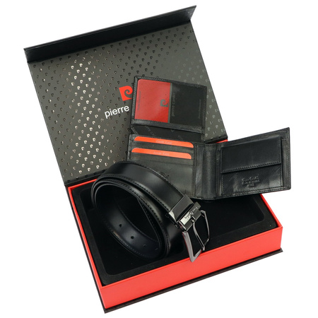 Zestaw na prezent dla mężczyzny portfel i pasek męski skórzany Pierre Cardin