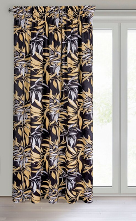 ZASŁONA GOTOWA ZOJA NA TAŚMIE 140 X 270 CM CZARNY