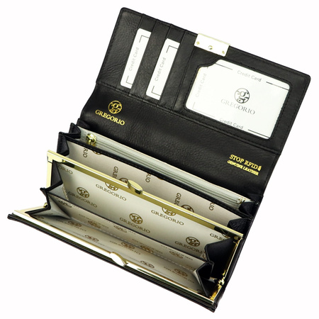 Portfel damski skórzany skóra naturalna Gregorio