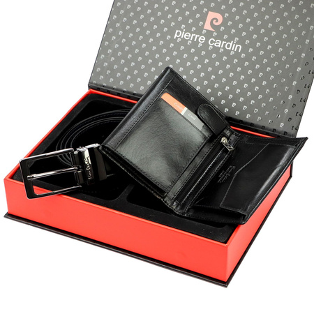 Zestaw na prezent dla mężczyzny portfel i pasek męski skórzany Pierre Cardin