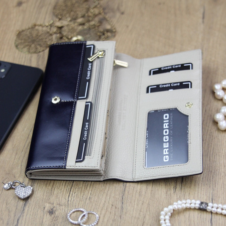 Portfel damski skórzany skóra naturalna Gregorio 