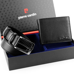 Zestaw na prezent dla mężczyzny portfel i pasek męski skórzany Pierre Cardin