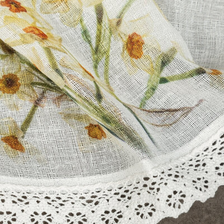 FIRANA GOTOWA FLORA 150 X 60 CM BIAŁY