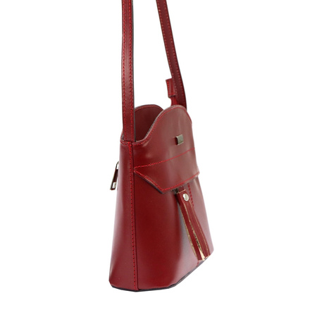 MiaMore torebka listonoszka skóra naturalna czerwony