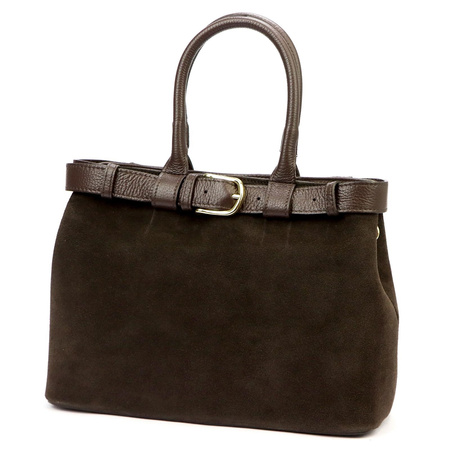 Vera Pelle torebka kuferek skóra naturalna czarny