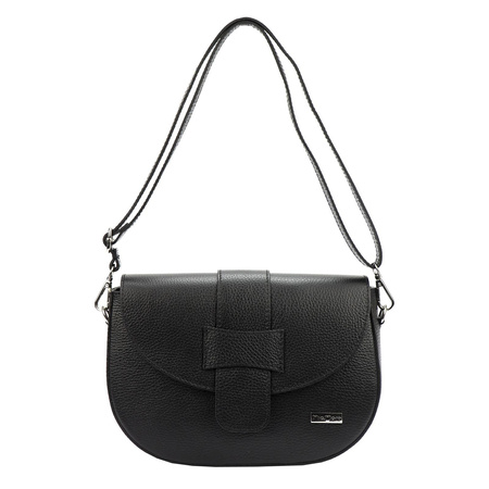 MiaMore torebka listonoszka skóra naturalna czarny