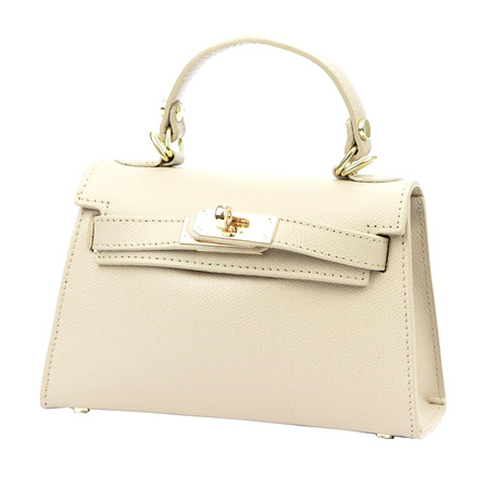 Vera Pelle torebka kuferek skóra naturalna brązowy