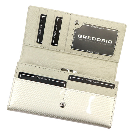 Gregorio portfel skóra naturalna beżowy Gregorio 100 - kobieta