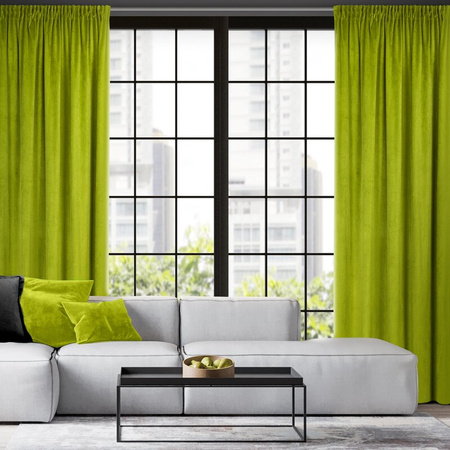 ZASŁONA GOTOWA PIERRE NA TAŚMIE 140 X 300 CM OLIWKOWY