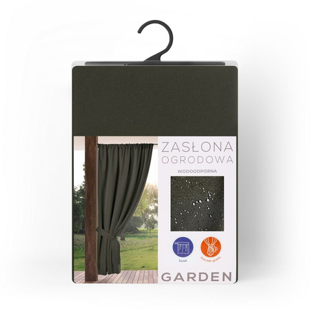 ZASŁONA GOTOWA GARDEN NA TAŚMIE 155 X 200 CM GRAFITOWY