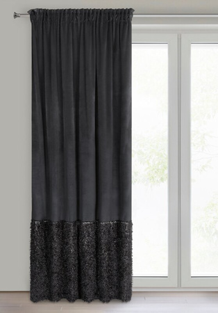 ZASŁONA GOTOWA MARION 2 NA TAŚMIE 140 X 270 CM CZARNY