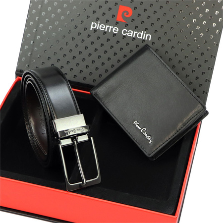 Zestaw na prezent dla mężczyzny portfel i pasek męski skórzany Pierre Cardin