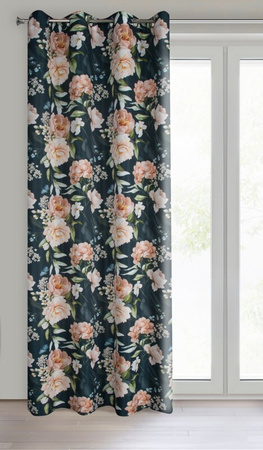 ZASŁONA GOTOWA SALMA 140 X 270 CM CZARNY