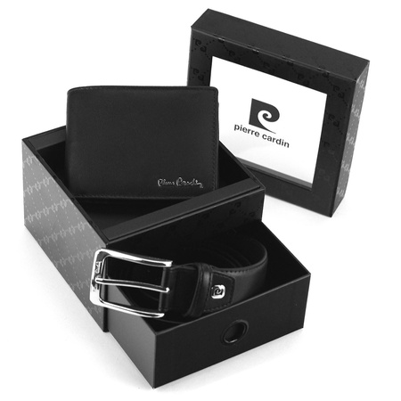 Zestaw na prezent dla mężczyzny portfel i pasek męski skórzany Pierre Cardin