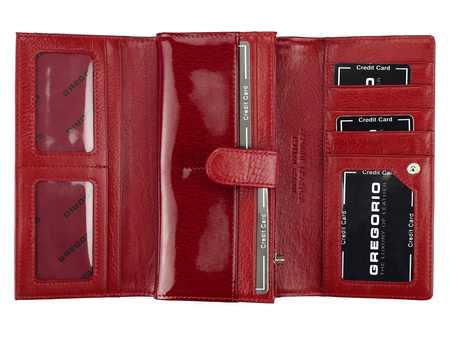 Gregorio portfel skóra naturalna czerwony Gregorio PT-102 - kobieta