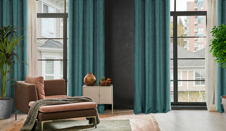 ZASŁONA GOTOWA INGA NA TAŚMIE 140 X 250 CM TURKUSOWY