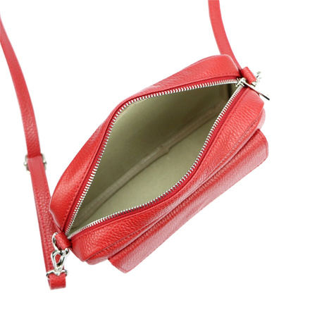 MiaMore torebka listonoszka skóra naturalna czerwony