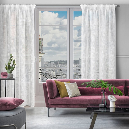 ZASŁONA GOTOWA LIREN NA TAŚMIE 140 X 270 CM BIAŁY