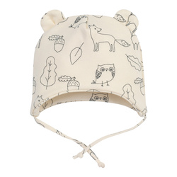 Czapka niemowlęca wiaz SECRET FOREST écru,liski 68